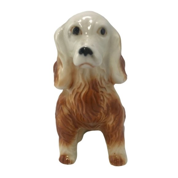 Vintage 1950s Seated Spaniel Figurine Porcelain Hand Painted 3.5 inches tall - Picture 5 of 7